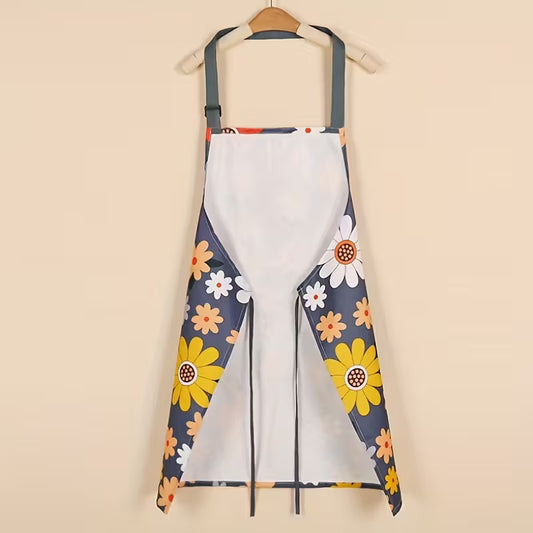 Adjustable Floral & Heart Print Apron