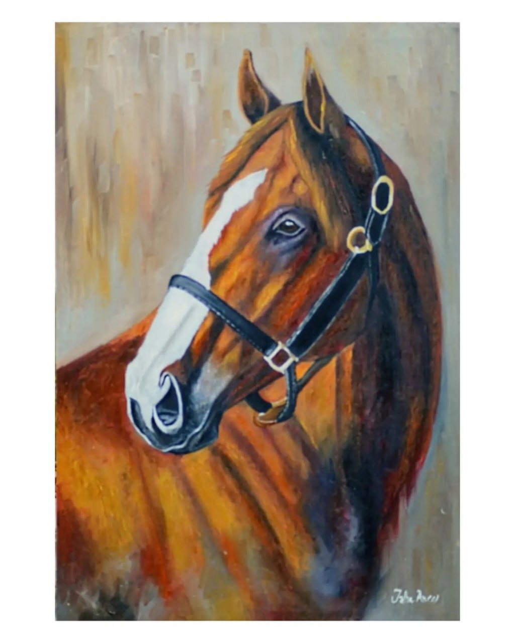 OwlsBit Horse Collection - OB07 Oil Painting (Handmade) - 30 x 20 inch