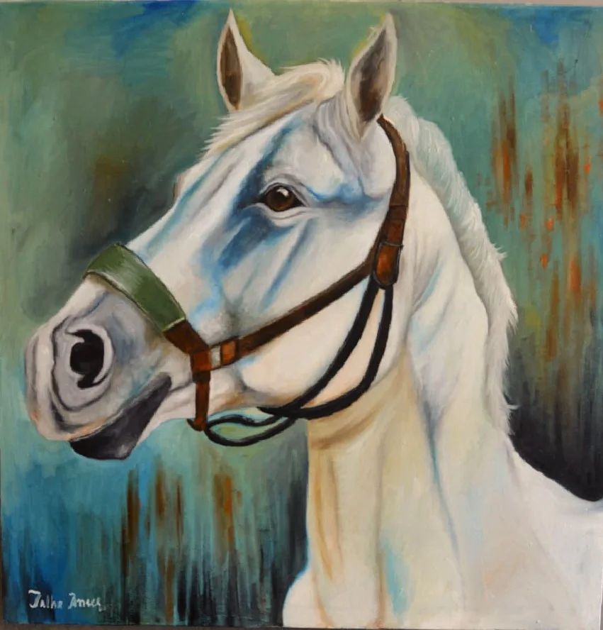 OwlsBit Horse Collection - OB10 Oil Painting (Handmade) - 24 x 24 inch