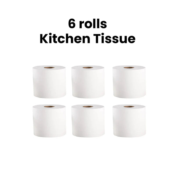 6 Rolls Cleaning Paper White Centrefeed Rolls ( Kitchen and cleaning )
