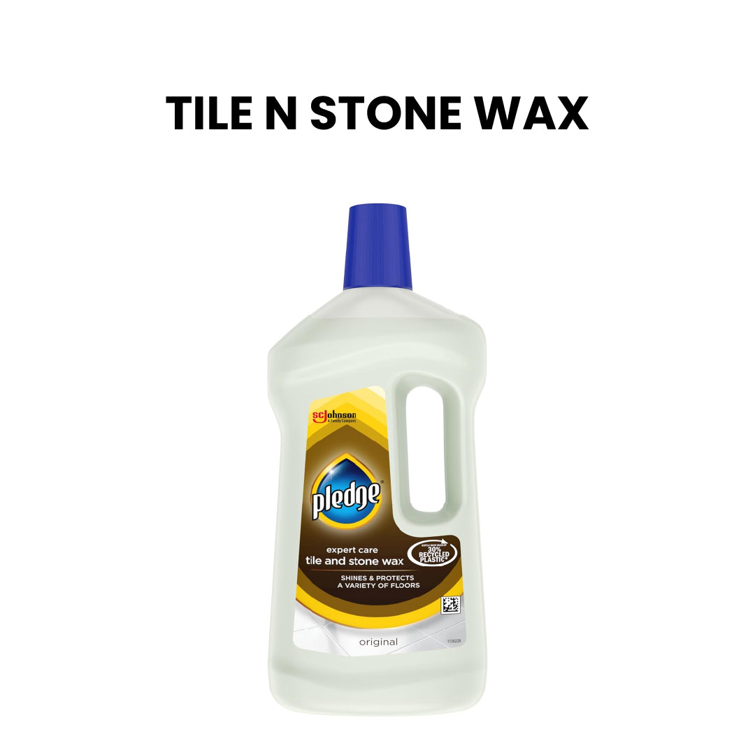 Bottle of Pledge Tile N Stone Wax on a white background