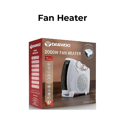 Daewoo 2000W Portable Flat Fan Heater