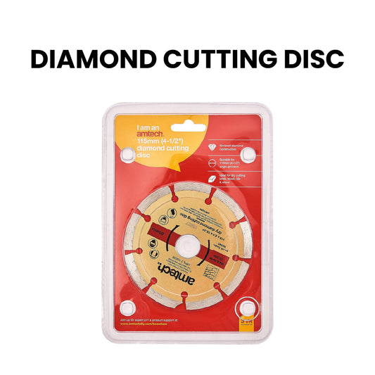 Diamond cutting disc in packaging with brand name on a white background