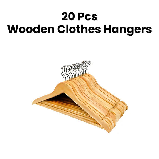 Pack of 20 pcs Wooden Clothes Coat Hangers 44 x 23 cm