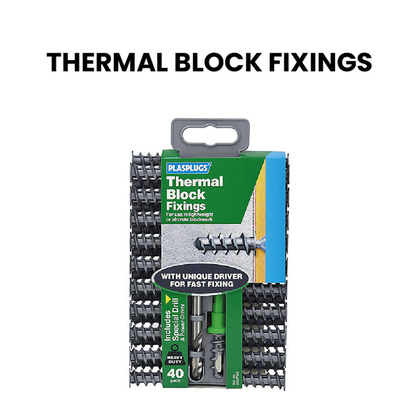Plasplugs Plastic Thermal block fixing Pack of 40