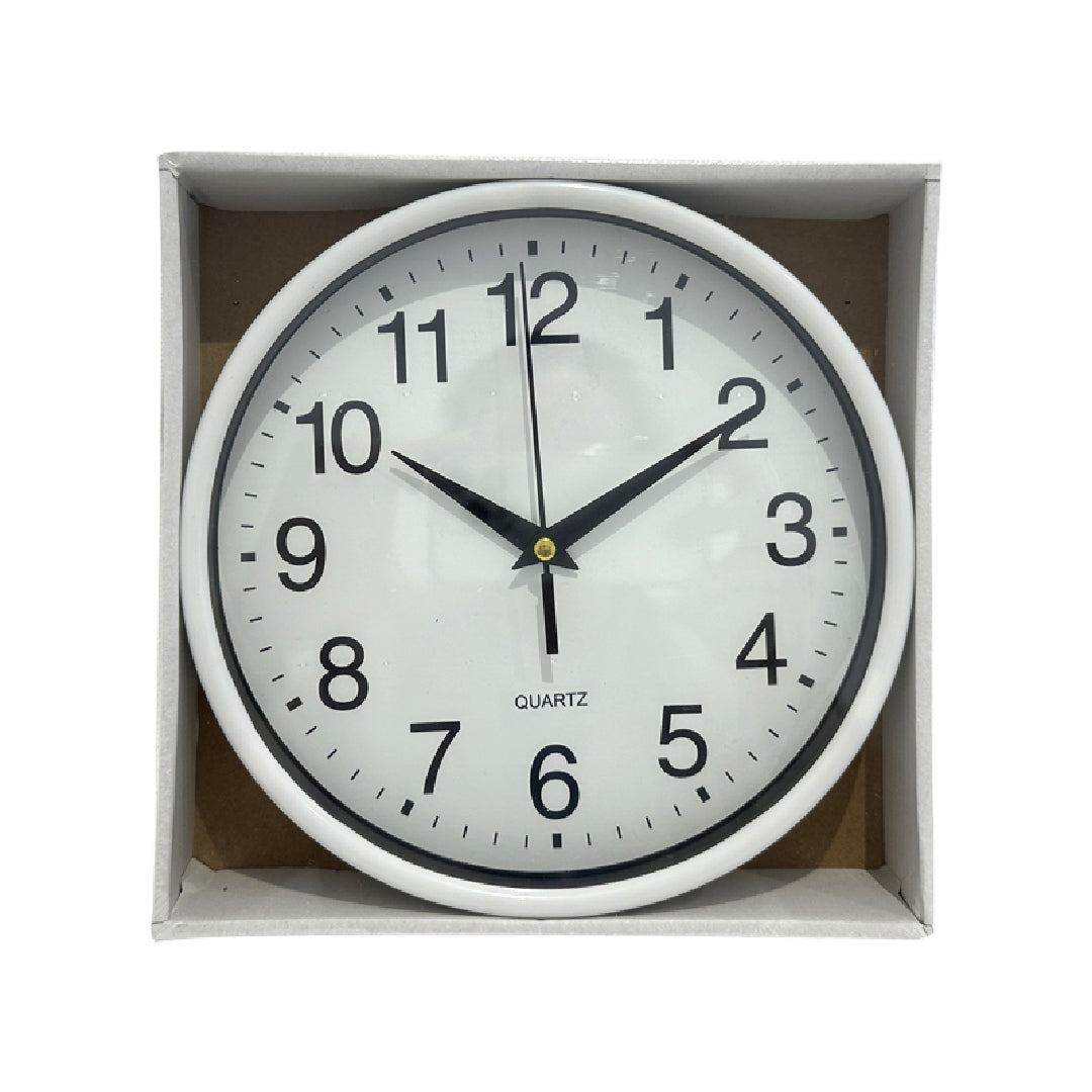 Quartz Basic Wall Clock Round Vintage Analogue  30 cm White