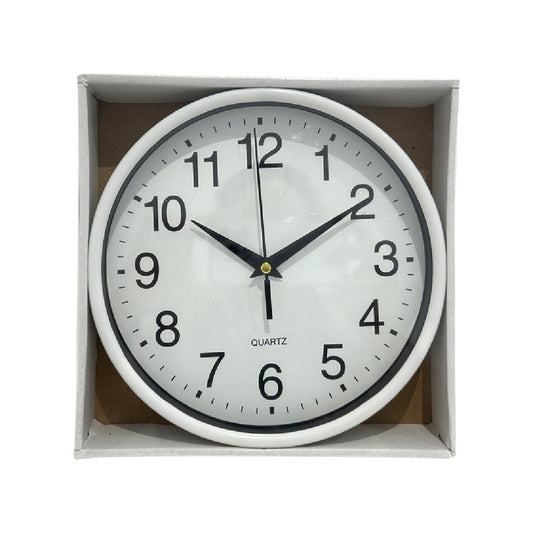 Quartz Basic Wall Clock Round Vintage Analogue  30 cm White