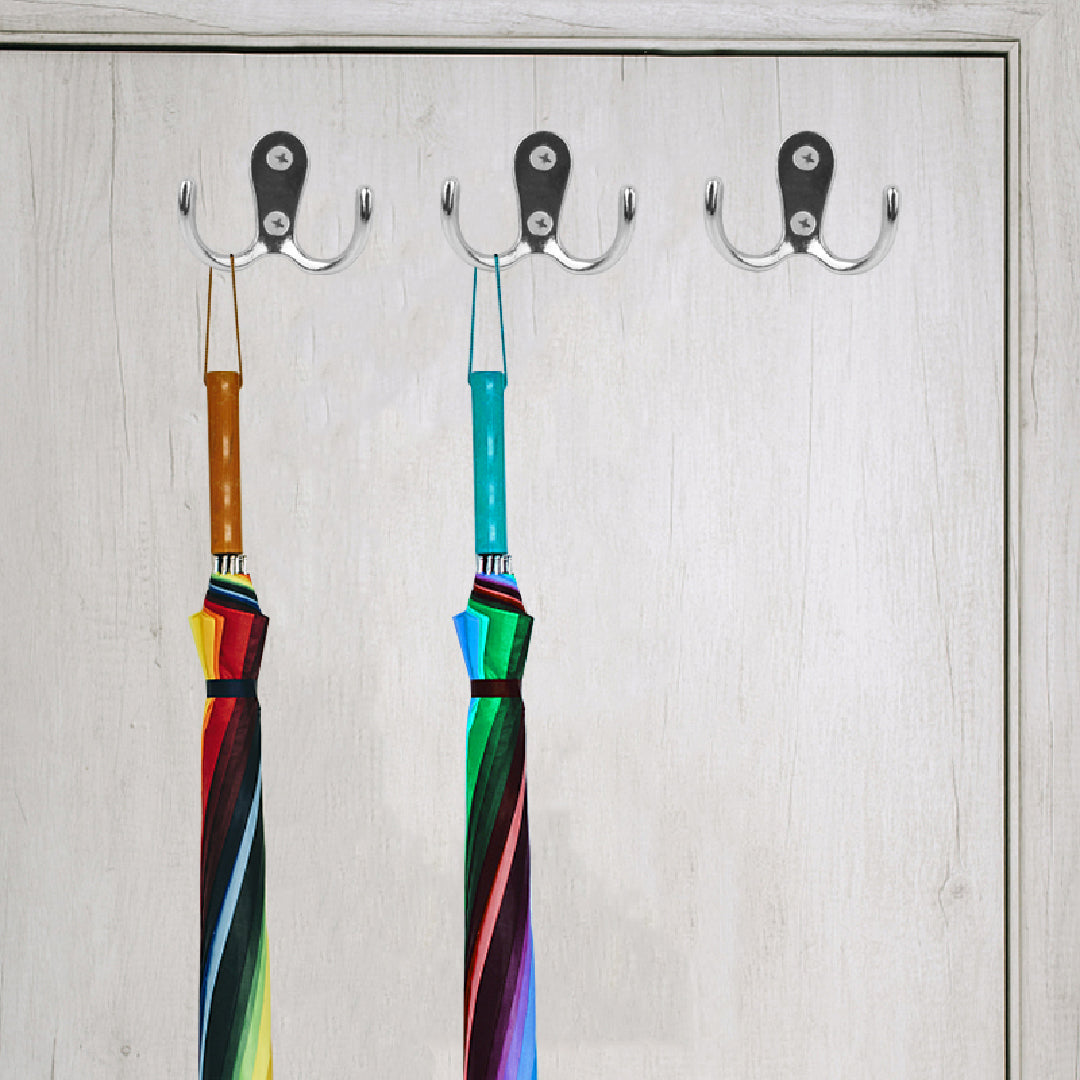 10 Pcs Double Coat Hooks Metal Screws