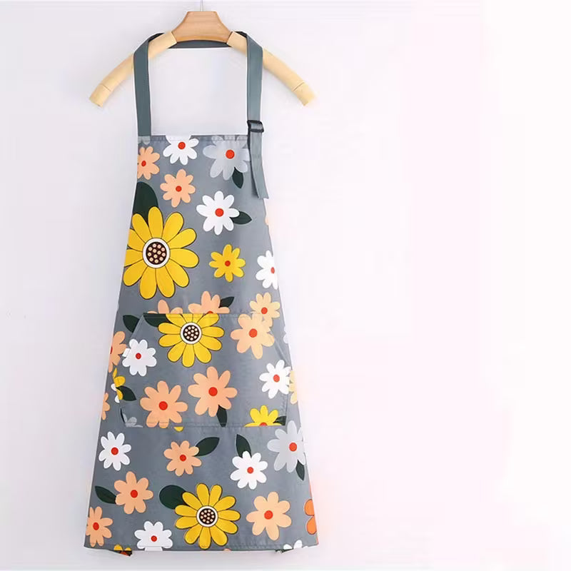 Adjustable Floral & Heart Print Apron
