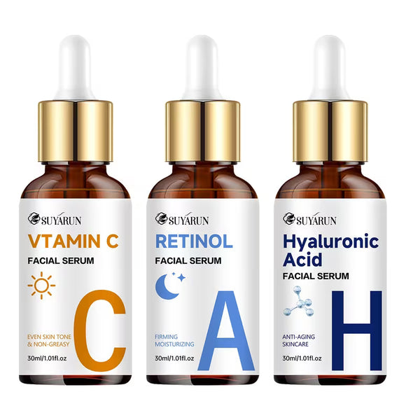 3-Piece Day & Night Vitamin C + Retinol + Hyaluronic Acid Triple Action Set