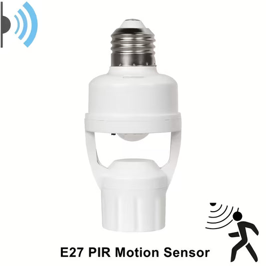 Motion Sensor Socket with Infrared Sensor & Adjustable Switch - E27 Bulb Base