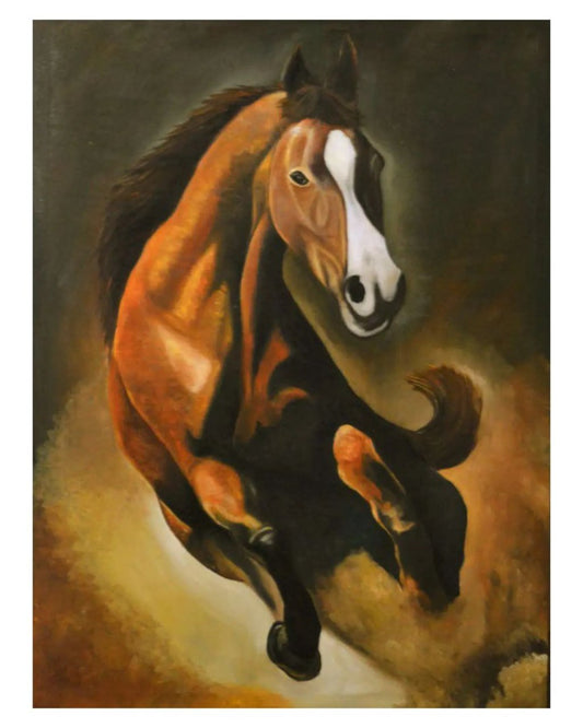 OwlsBit Horse Collection - OB02 Oil Painting (Handmade) - 4/3ft