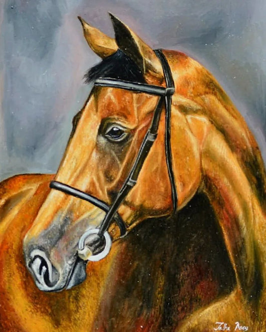 OwlsBit Horse Collection - OB04 Oil Painting (Handmade) - 24 x 18 inch
