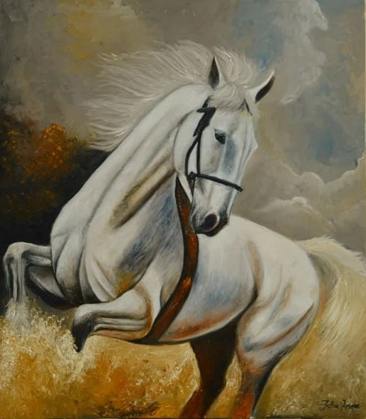 OwlsBit Horse Collection - OB05 Oil Painting (Handmade) - 30 x 26 inch