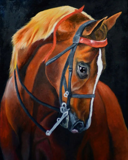 OwlsBit Horse Collection - OB06 Oil Painting (Handmade) - 24 x 18 inch