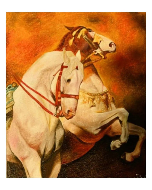 OwlsBit Horse Collection - OB08 Oil Painting (Handmade) - 30 x 26 inch
