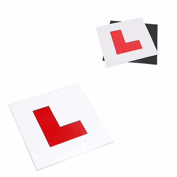 2PCS Red L Learner Magnetic Plate Car Accessory Learner Magnetic
