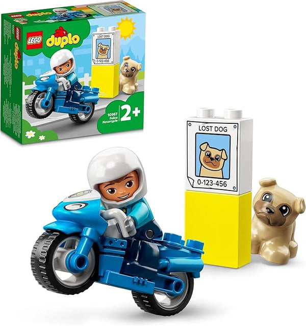 LEGO 10967 DUPLO Town Rescue Police Motorcycle Toy for Toddlers, Boys & Girls 2+