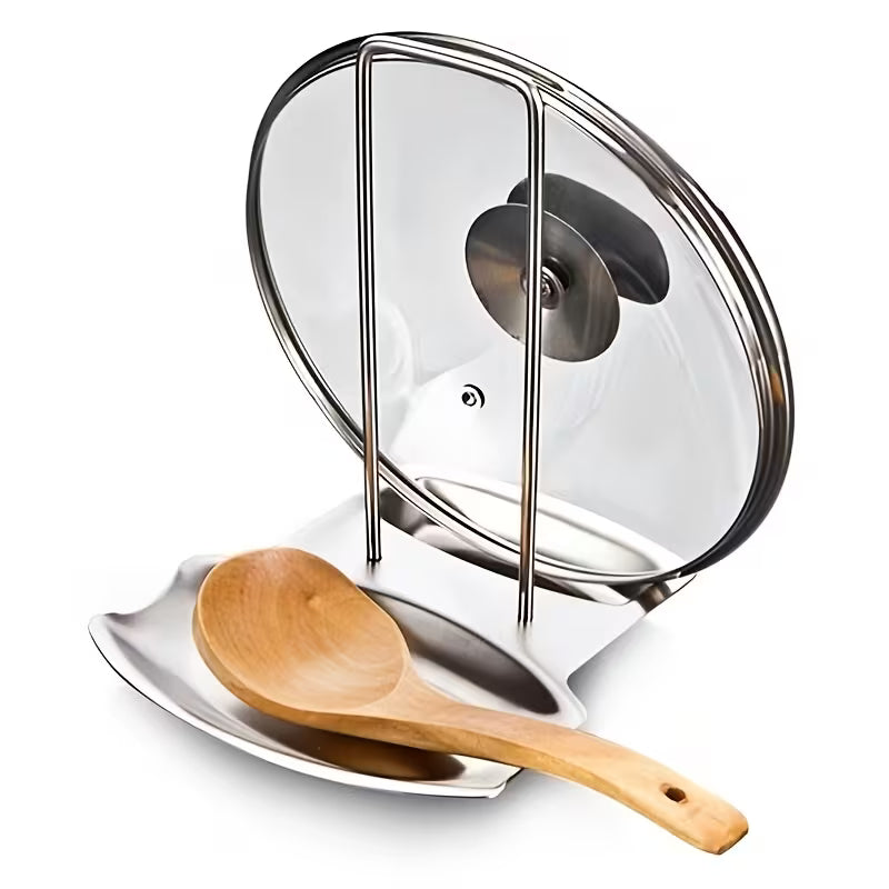 Stainless Steel Pot Lid Rack with Drain Tray
