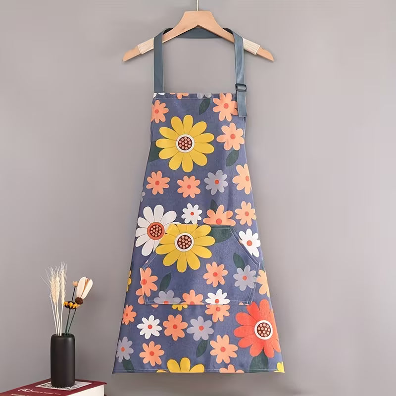 Adjustable Floral & Heart Print Apron